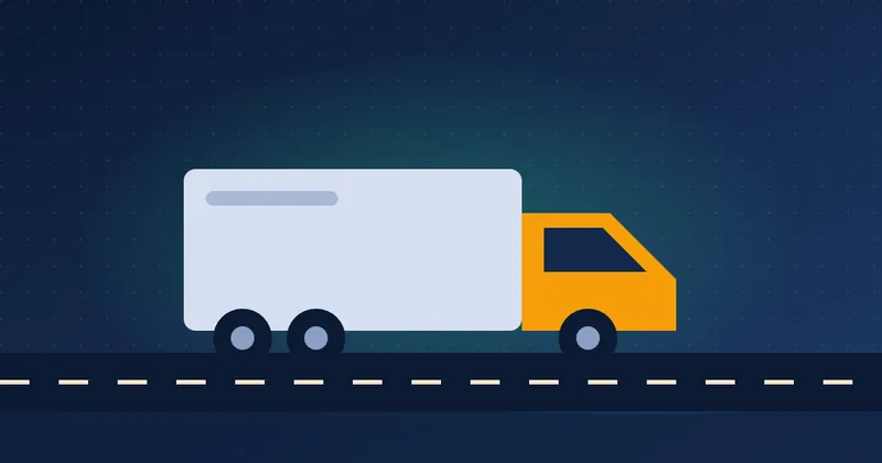 Illustratie: vrachtwagen op de snelweg
