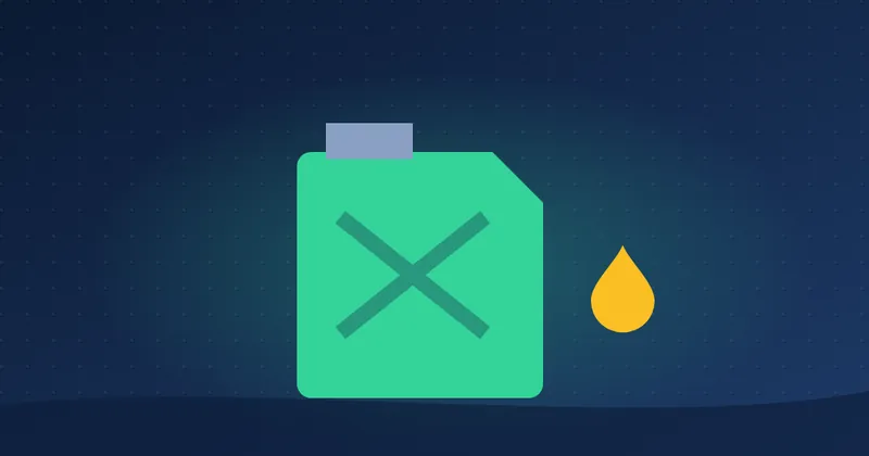 Illustratie: jerrycan met een druppel brandstof