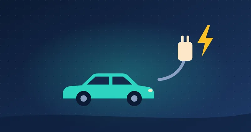 Illustratie: elektrische auto aan een laadstekker