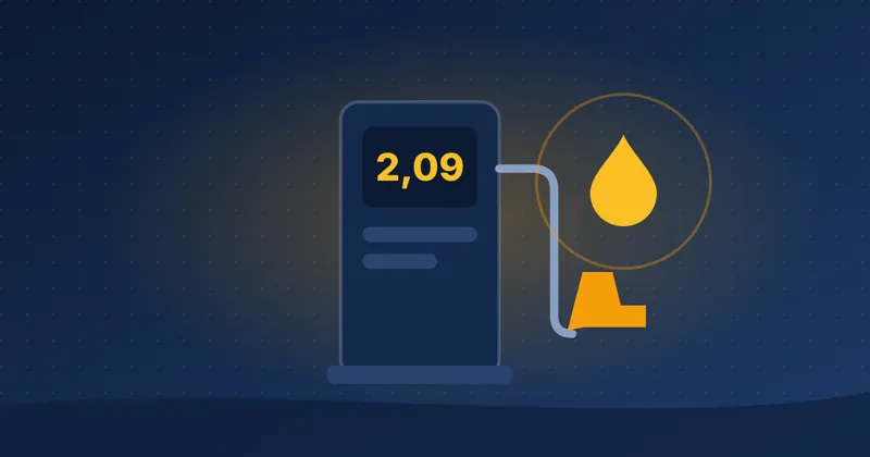 Illustratie: benzinepomp met een prijsdisplay